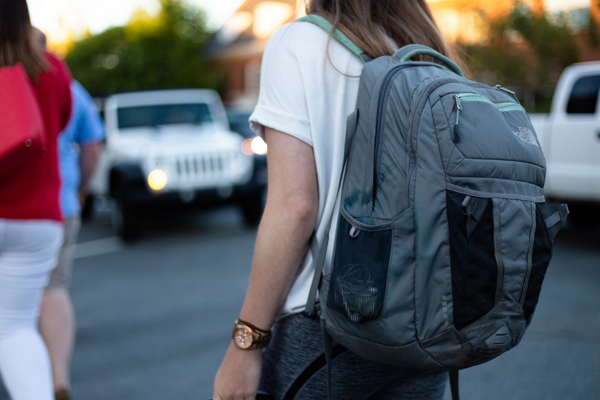 Student walking from college